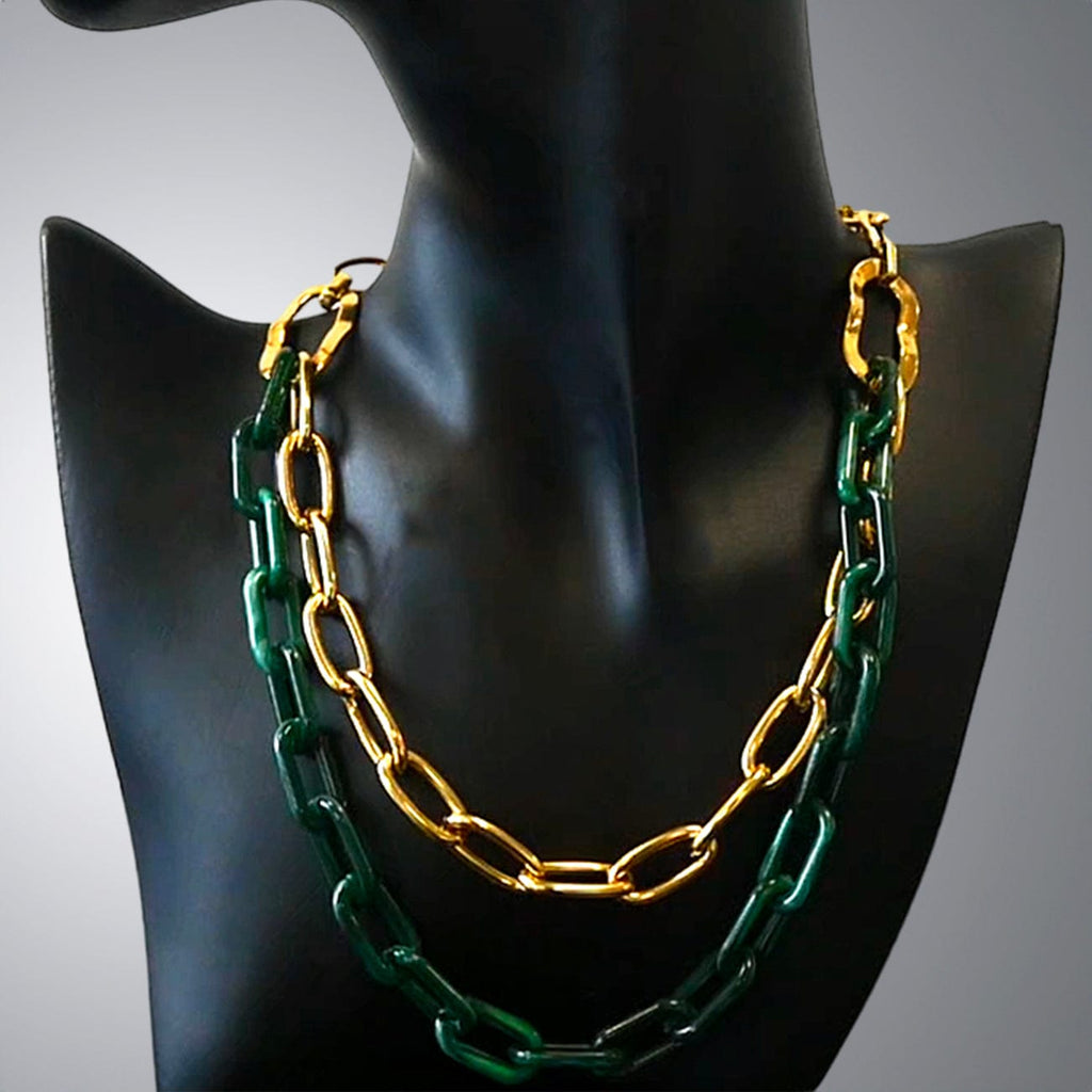 Collier à chaînes Verde Collier Signé L   